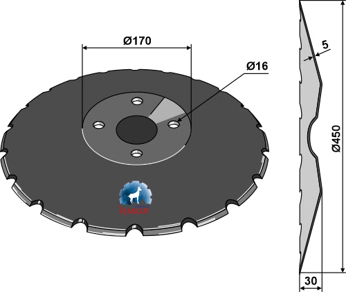 Notched disc Ø450x5