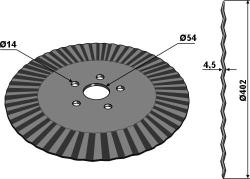 Seed drill disc Ø402x4,5