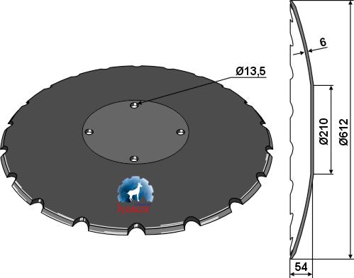 Notched disc Ø612x6