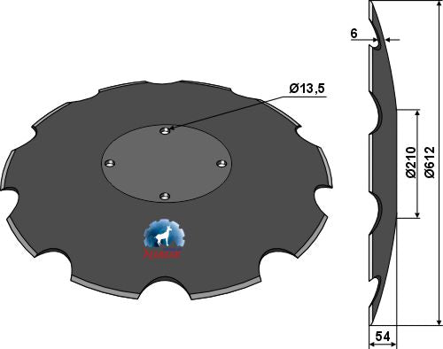 Notched disc Ø612x6