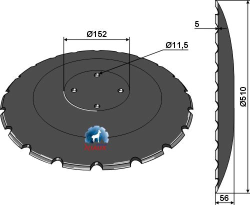 Notched disc Ø510x5