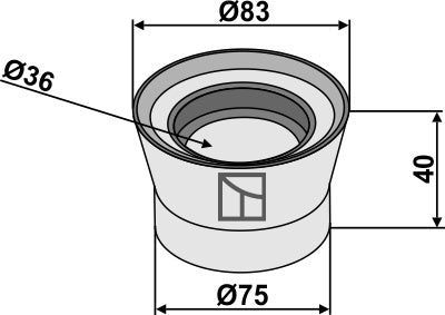 Inward and outer flange Ø83