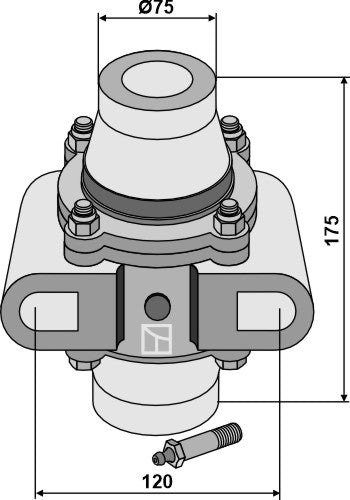 Bearing compl. for 30x30 square shaft