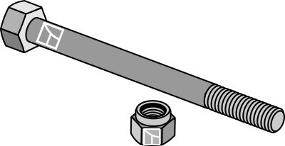 M8x90 bolt with nut