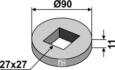 Welding ring for 26x26 square shaft