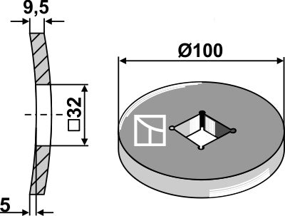 Welding ring for 28x28 and 30x30 square shaft