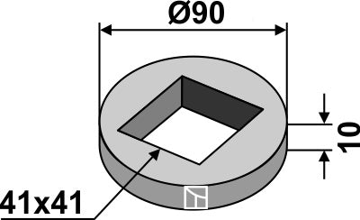 Welding ring for 40x40 square shaft