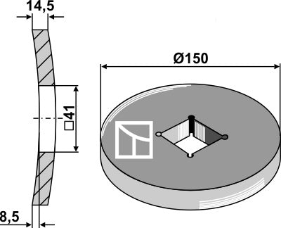 Welding ring for 36x36 and 40x40 square shaft