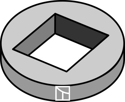 Reducing washer for 28x28 square shaft