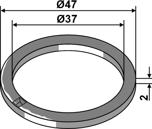 Distance ring Ø47x2xØ37