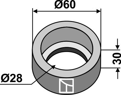 Flange intern for 26x26 square shaft