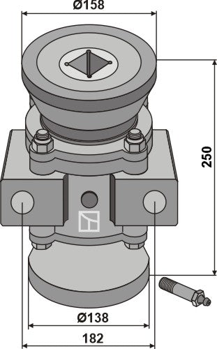 Bearing compl. for 50x50 square shaft