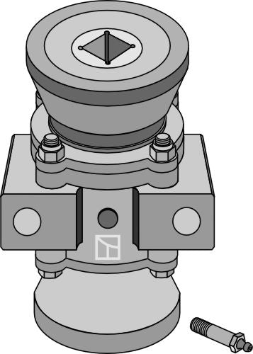 Bearing compl. for 50x50 square shaft