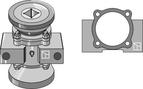 Bearing compl. for 50x50 square shaft