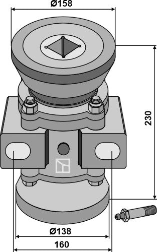 Bearing compl. for 40x40 square shaft