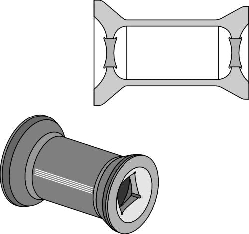 Transition piece for 40x40 square shaft