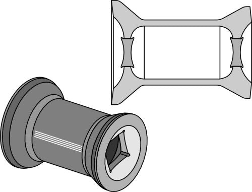 Transition piece for 40x40 square shaft