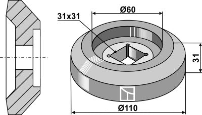 Flange intern Ø110