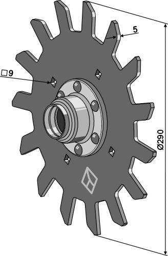 Residue disc compl. with hub - right