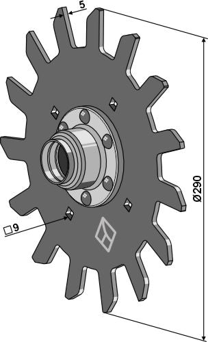 Residue disc compl. with hub - left