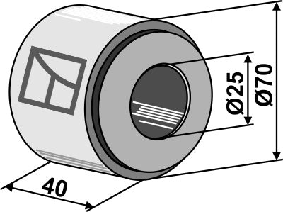 Iron ring compl. with hardwood bearing - Ø25mm