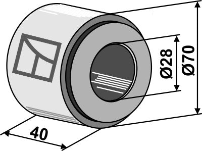 Iron ring compl. with hardwood bearing - Ø28mm