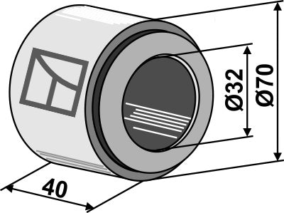 Iron ring compl. with hardwood bearing - Ø32mm
