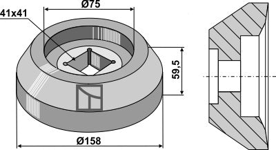 Flange extern Ø158