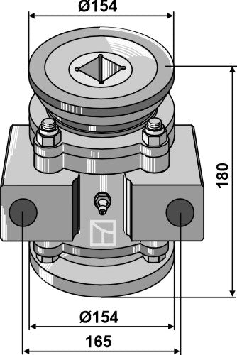 Bearing compl. for 40x40 square shaft