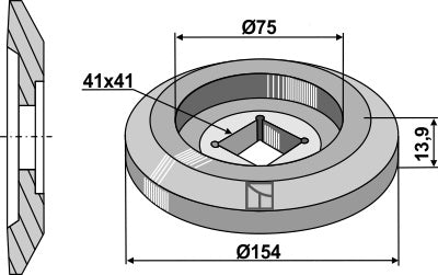 Flange intern Ø154