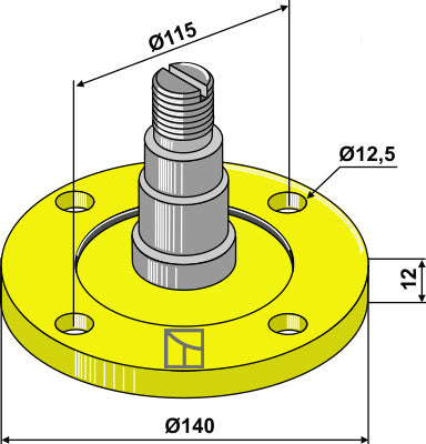 Bearing flange with axle