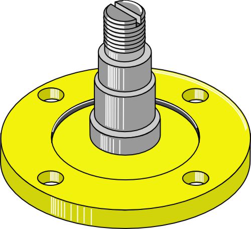 Bearing flange with axle