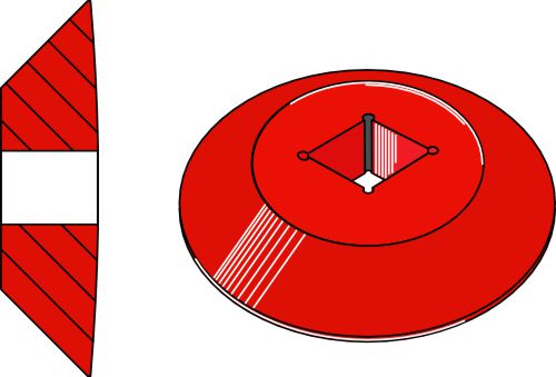 End disc - inward for 30x30 square shaft