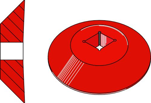 End disc - outer for 30x30 square shaft