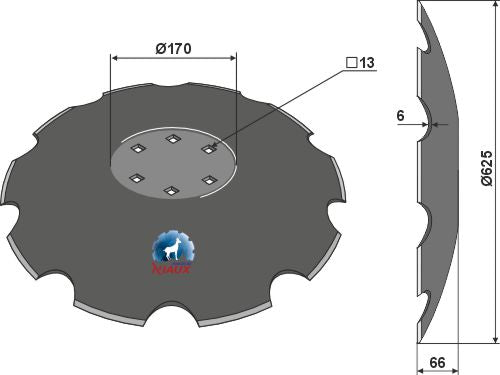 Notched disc - Ø625x6