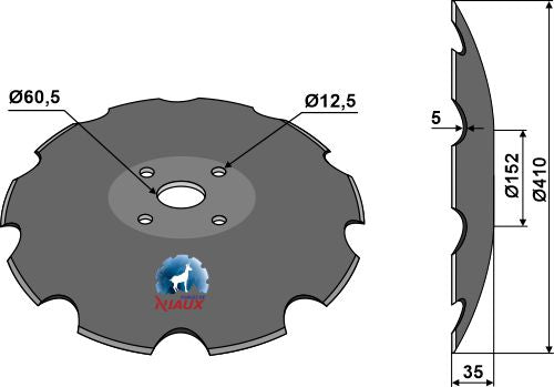 Notched disc  - Ø410x5