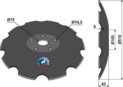 Notched disc - Ø510x5