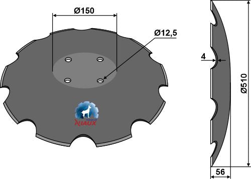 Notched disc - Ø510x4