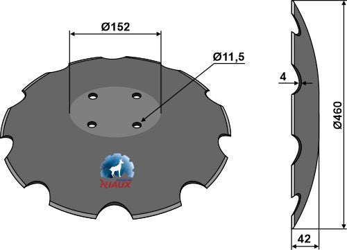 Notched disc - Ø460x4