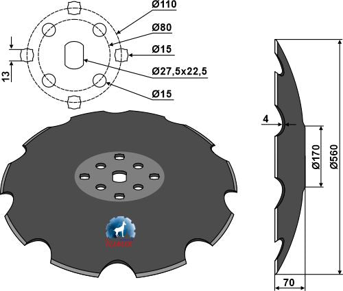 Notched disc - Ø560x4