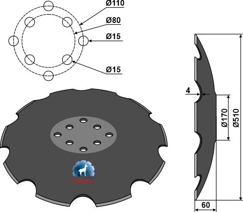 Notched disc - Ø510x4