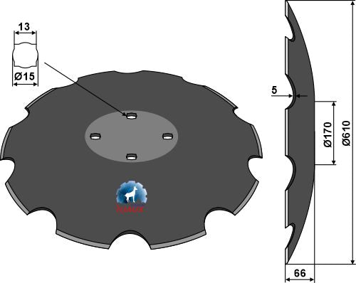 Notched disc - Ø610x5