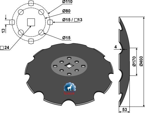 Notched disc - Ø460x4