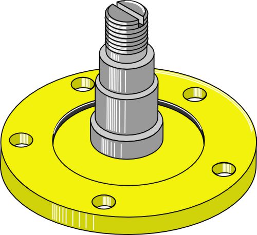 Bearing flange with axle
