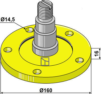 Bearing flange with axle