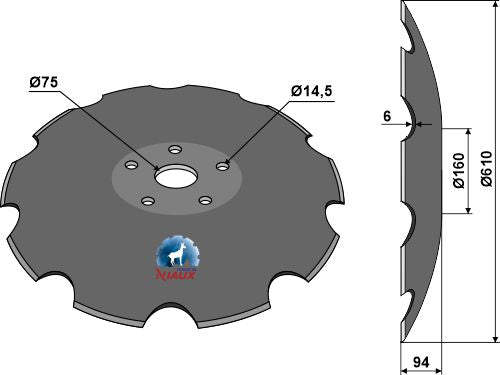 Notched disc Ø610x6