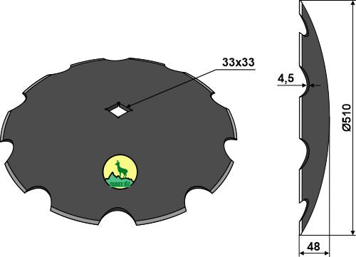 Notched disc Ø510x4,5