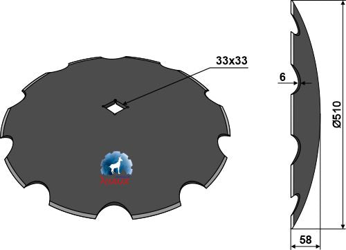 Notched disc Ø510x6