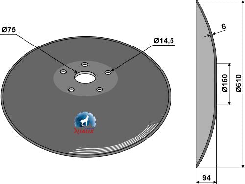 Plain disc - Ø610x6 m.