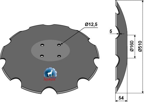 Notched disc - Ø510x5